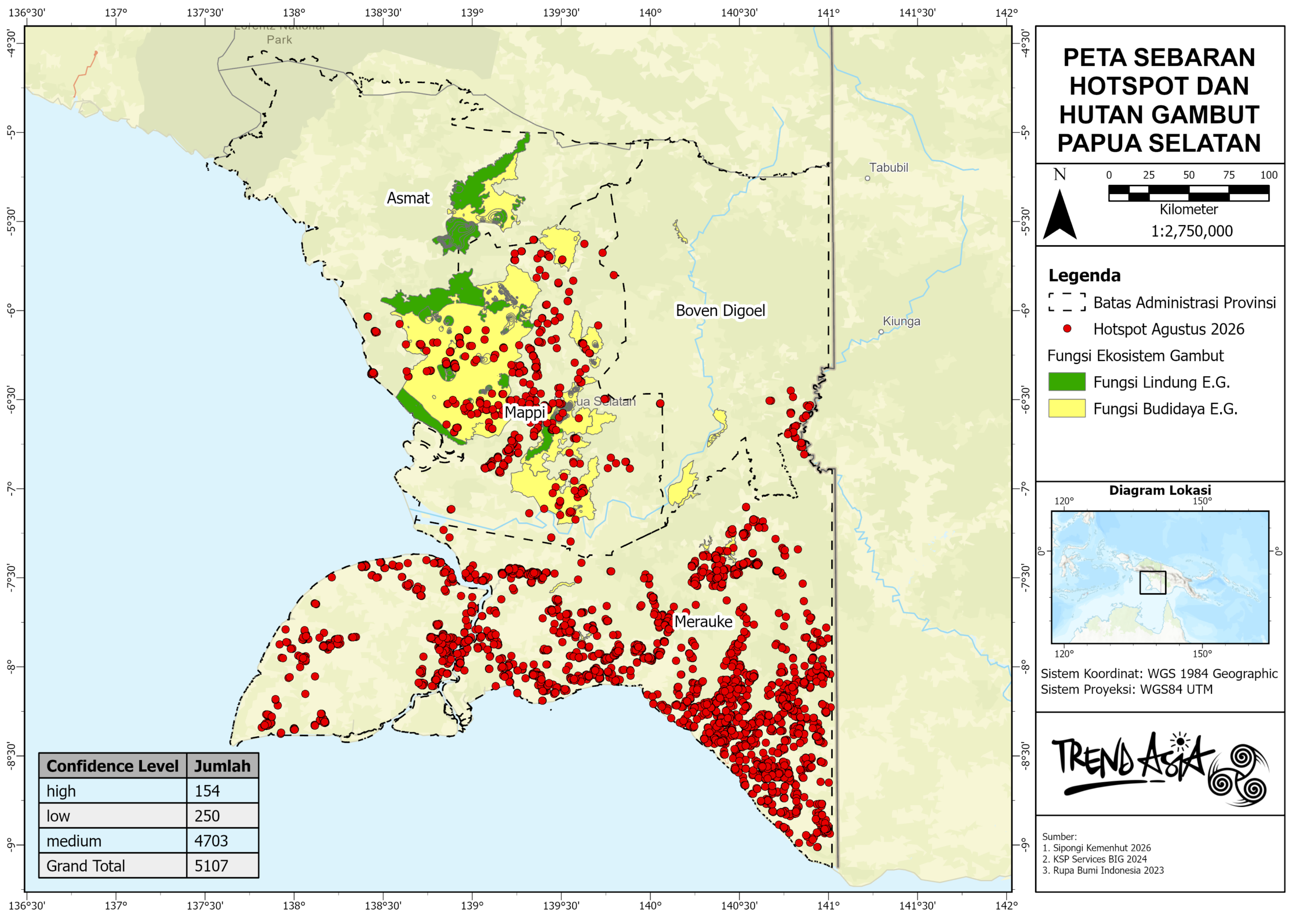 Forest fire hotspots analysed by Trend Asia in the summer 2026